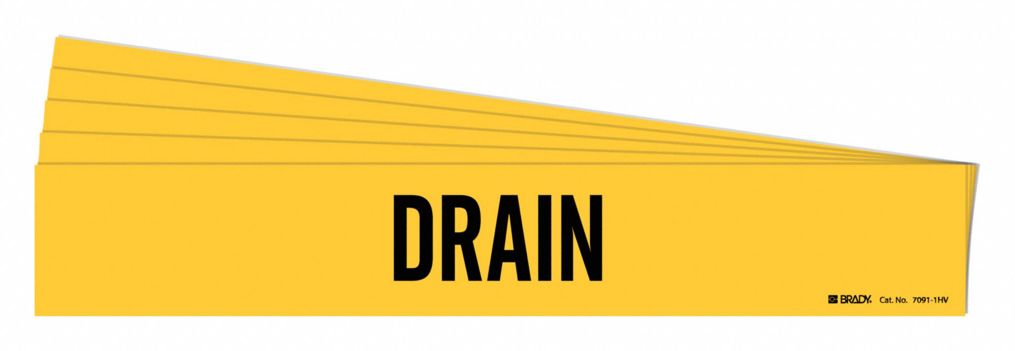 Drain, Yellow, Pipe Marker 782F8370911HVPK Grainger