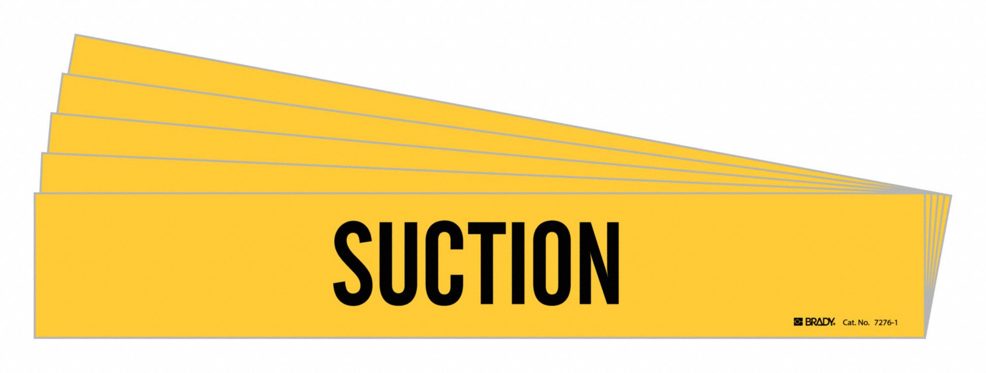 Pipe Marker: Suction, Yellow, Black, Fits 2 1/2 to 7 7/8 in Pipe O.D., 1 Pipe Markers, 5 PK