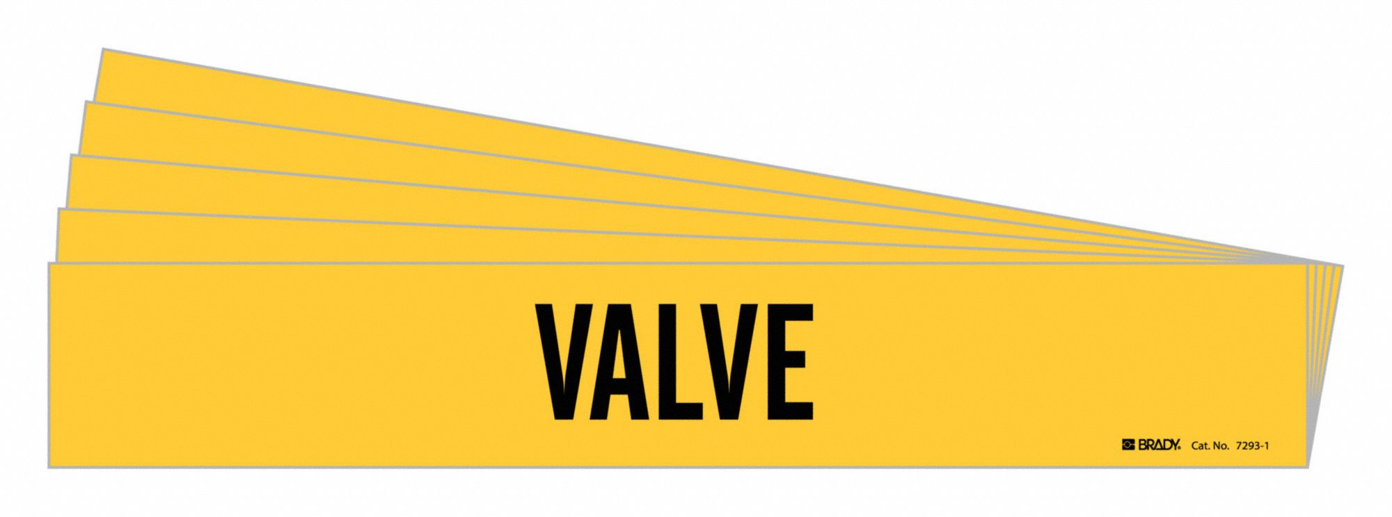 Pipe Marker: Valve, Yellow, Black, Fits 2 1/2 to 7 7/8 in Pipe O.D., 1 Pipe Markers, 5 PK