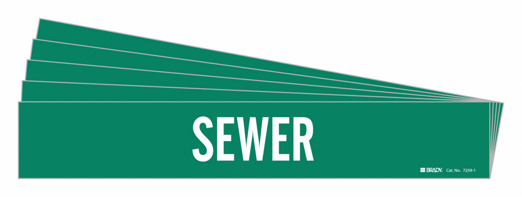 Sewer, Green, Pipe Marker 782FJ872591PK Grainger