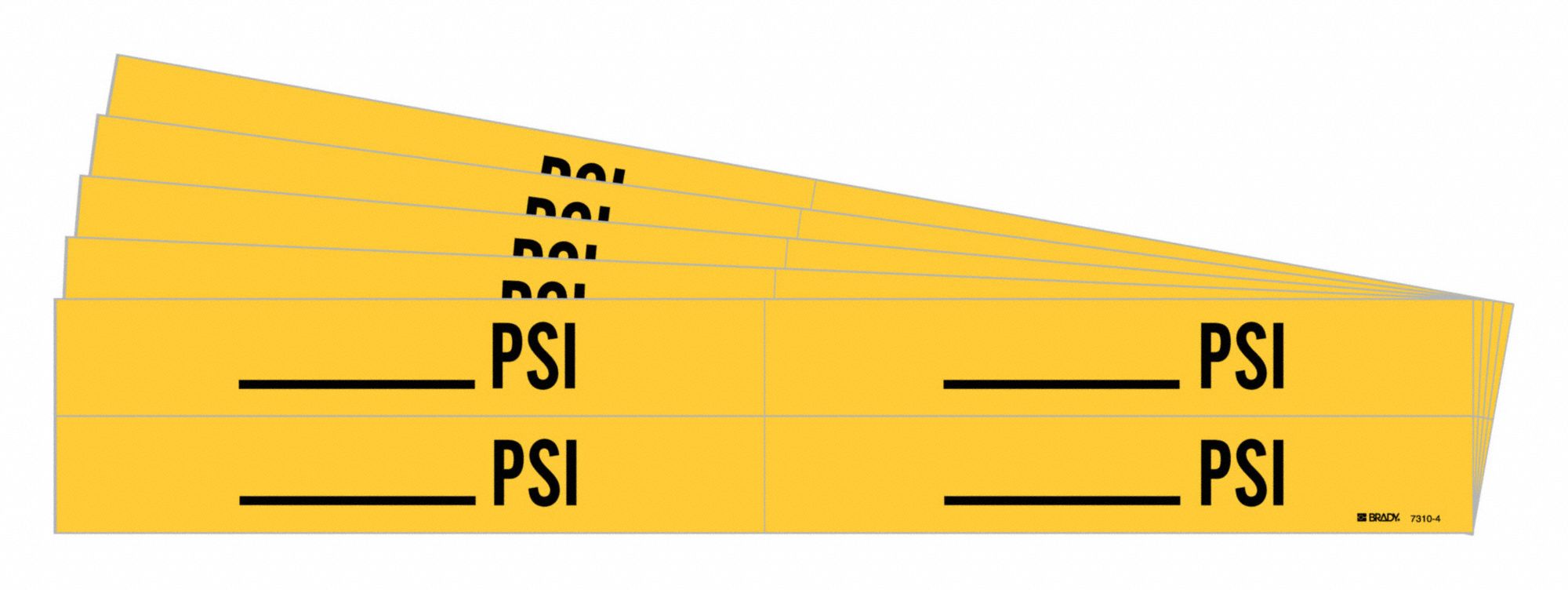 Pipe Marker, Adhesive, Black, PSI, PK5