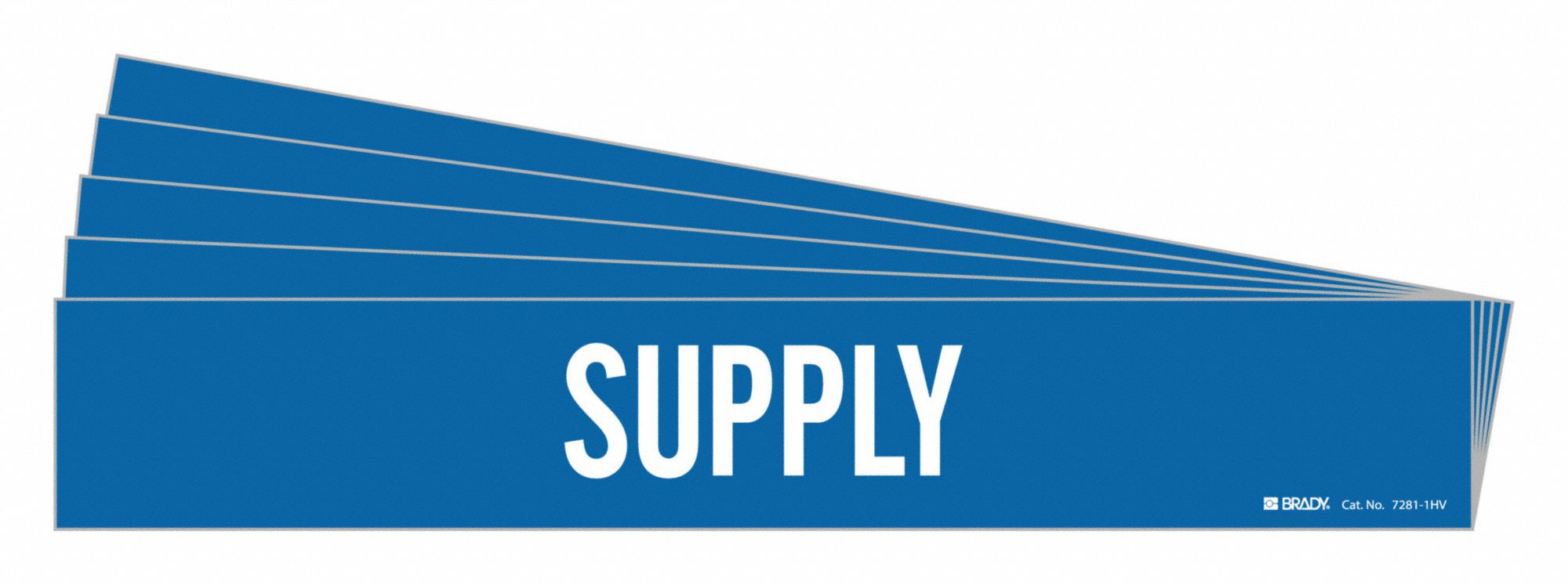 Pipe Marker: Supply, Blue, White, Fits 8 in and Larger Pipe O.D., 1 Pipe Markers, 5 PK