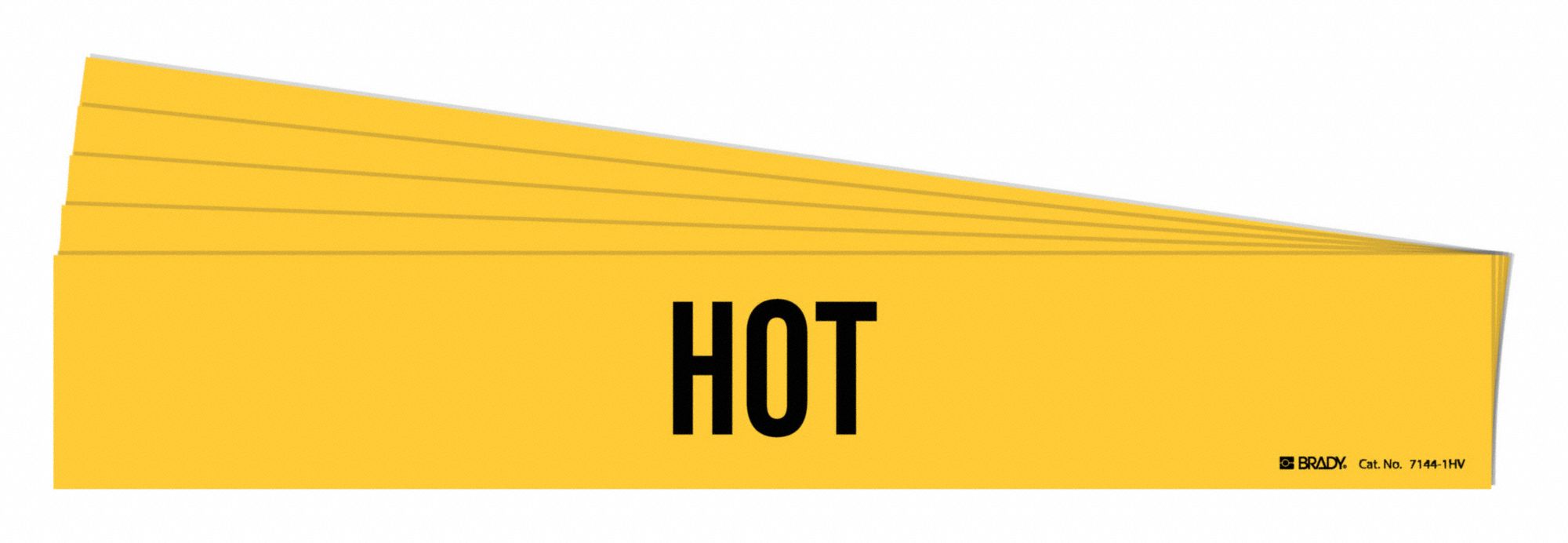 Pipe Marker: Hot, Yellow, Black, Fits 8 in and Larger Pipe O.D., 1 Pipe Markers, 5 PK
