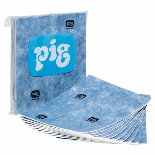 Pig Wtr021 Water Absorbent Mat Pad,19 In,PK100