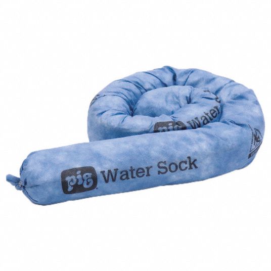 PIG, 3 in x 4 ft, 35 gal/pk/1.75 gal/sock, Water Absorbing Sock -  782KX7