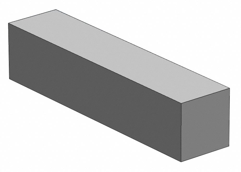 Aluminum,  Square Bar Stock,  Thickness (Decimal) 1.0 in,  Width and Length 1 in x 12 in
