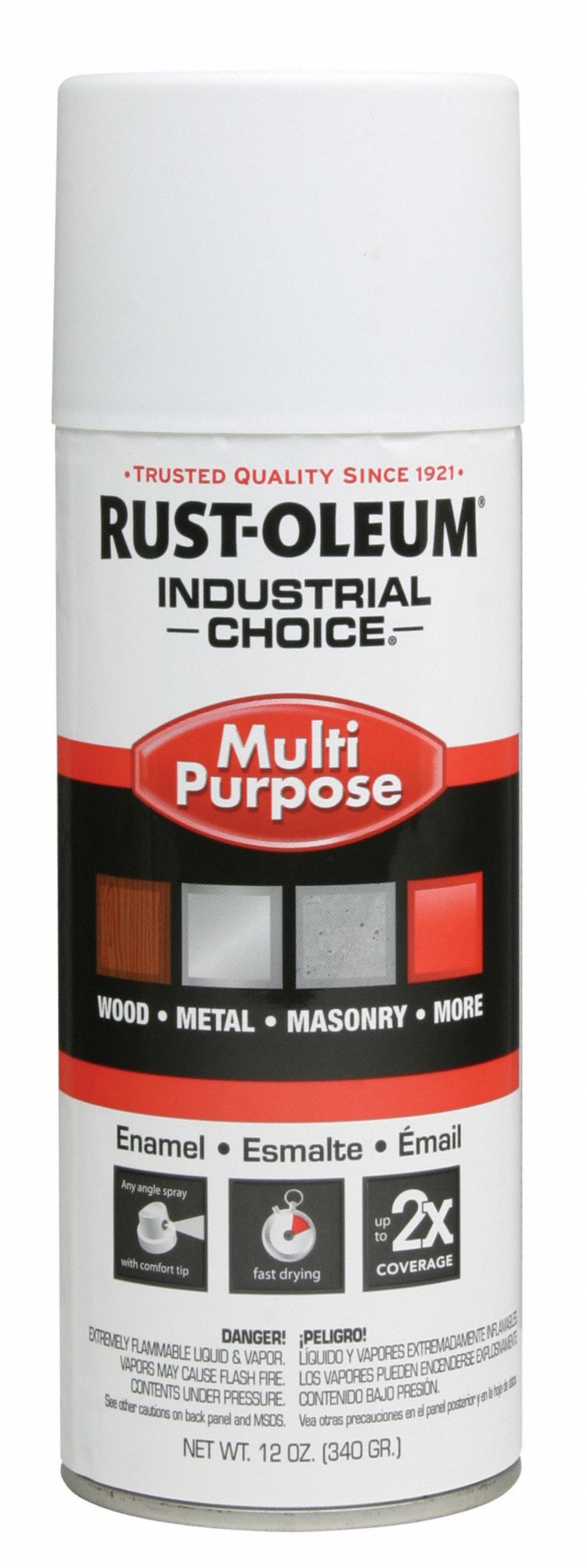 Rust-Oleum 1690830V Spray Paint, White, Flat, 12 oz