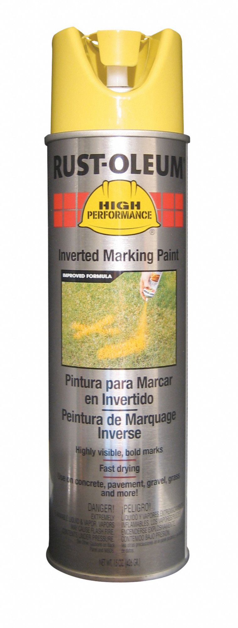 RUSTOLEUM, Inverted Paint Dispensing, High Visibility Yellow, Inverted Marking Paint 783AF5