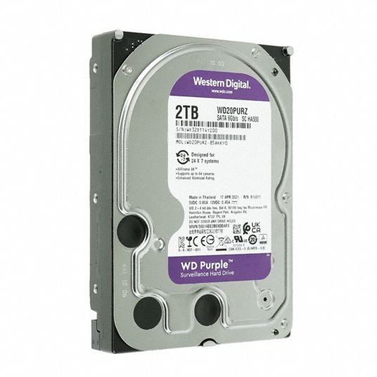 gave at straffe prins WDC, Video Surveillance Systems, Purple, WD Purple 2TB Surveillance Hard  Disk - 783AH4|DHWD20PURZ - Grainger