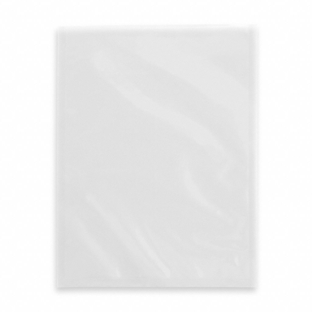 Chamber Vacuum Bags: 7 in Overall Wd, Clear, Heat Seal, FDA/USDA Certified, 3 mil Thick, Flat Pack