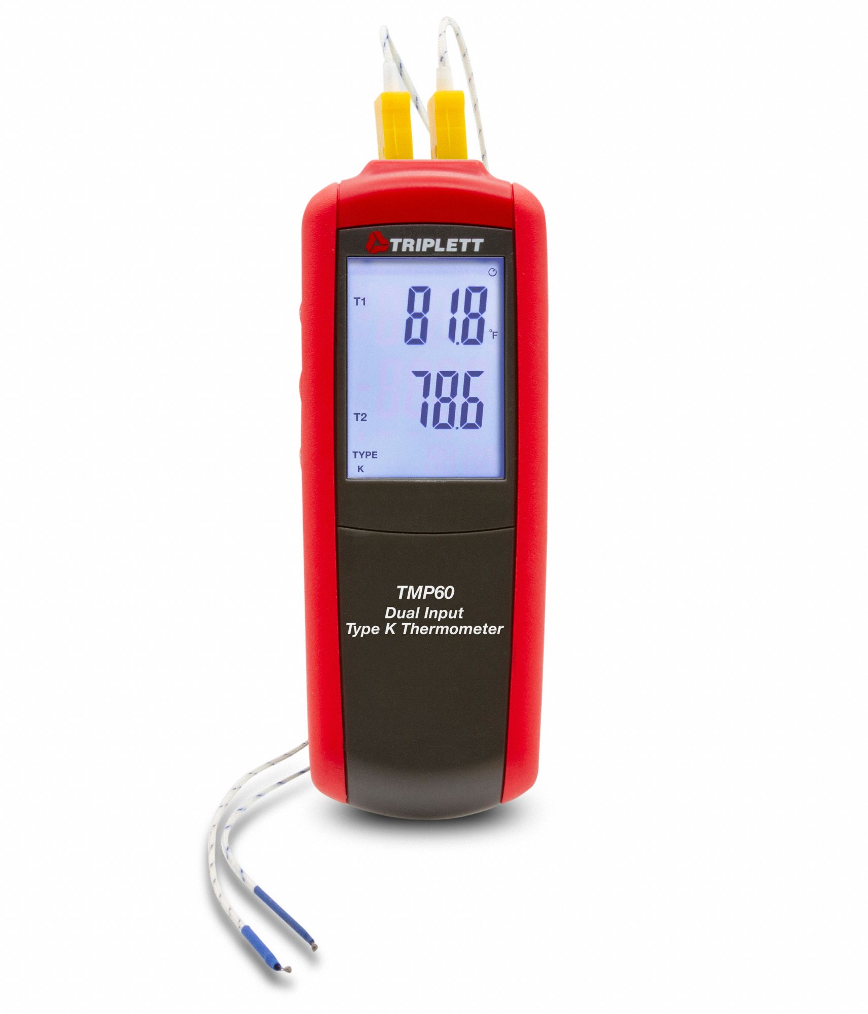 Thermocouple Thermometer: For Type J/Type K Thermocouple Type, 2 Channels