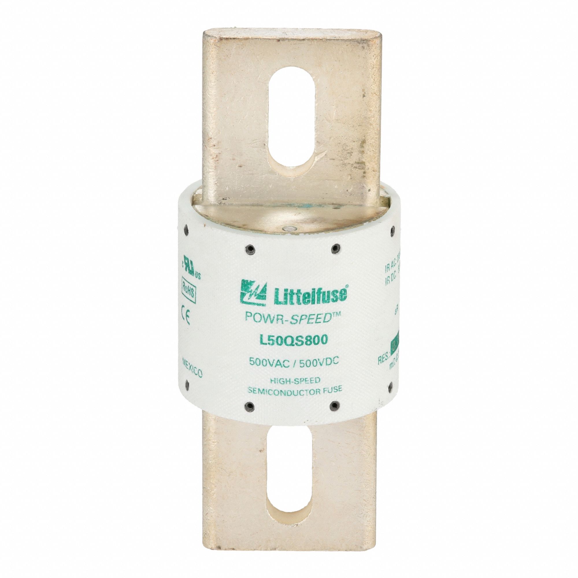 High Speed Semiconductor Fuse: L50QS Series, Very-Fast-Acting, 800 A, 500 V AC, Non-Indicating