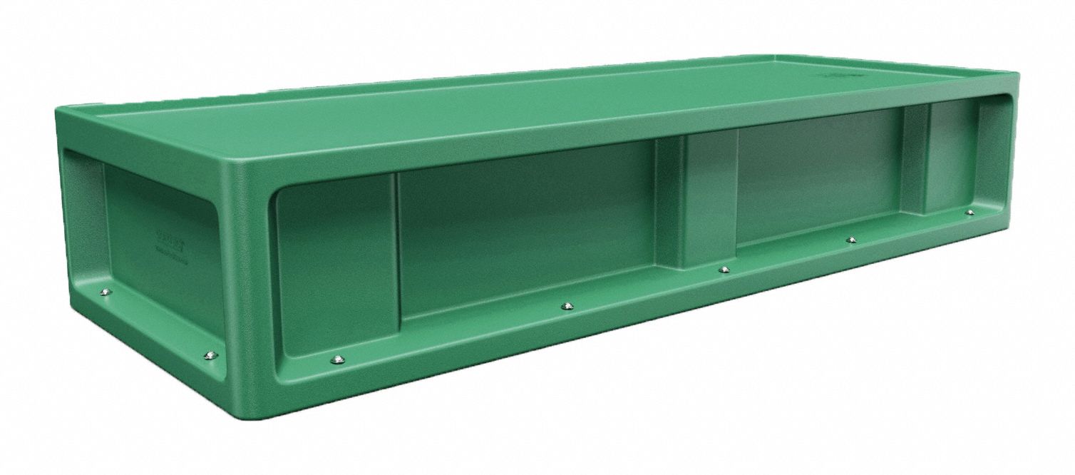 Institutional Bed: Green, 79 in Overall Lg, 31 in Overall Wd, 15 in Overall Ht, Polyethylene