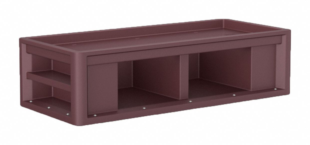 Institutional Bed: Burgundy, 81 in Overall Lg, 35 in Overall Wd, 21 in Overall Ht, ISO 22196