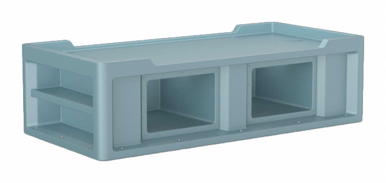 Institutional Bed: Blue Gray, 86 in Overall Lg, 42 in Overall Wd, 24 in Overall Ht, Bed 1.0