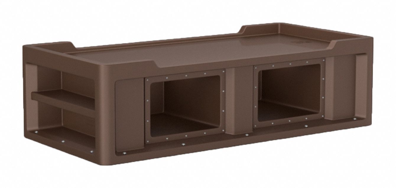 Institutional Bed: Brown, 86 in Overall Lg, 42 in Overall Wd, 24 in Overall Ht, Polyethylene
