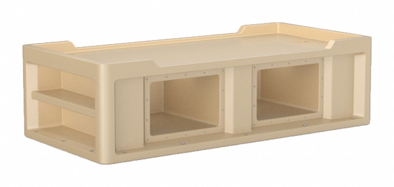 Institutional Bed: Sand, 86 in Overall Lg, 42 in Overall Wd, 24 in Overall Ht, Polyethylene