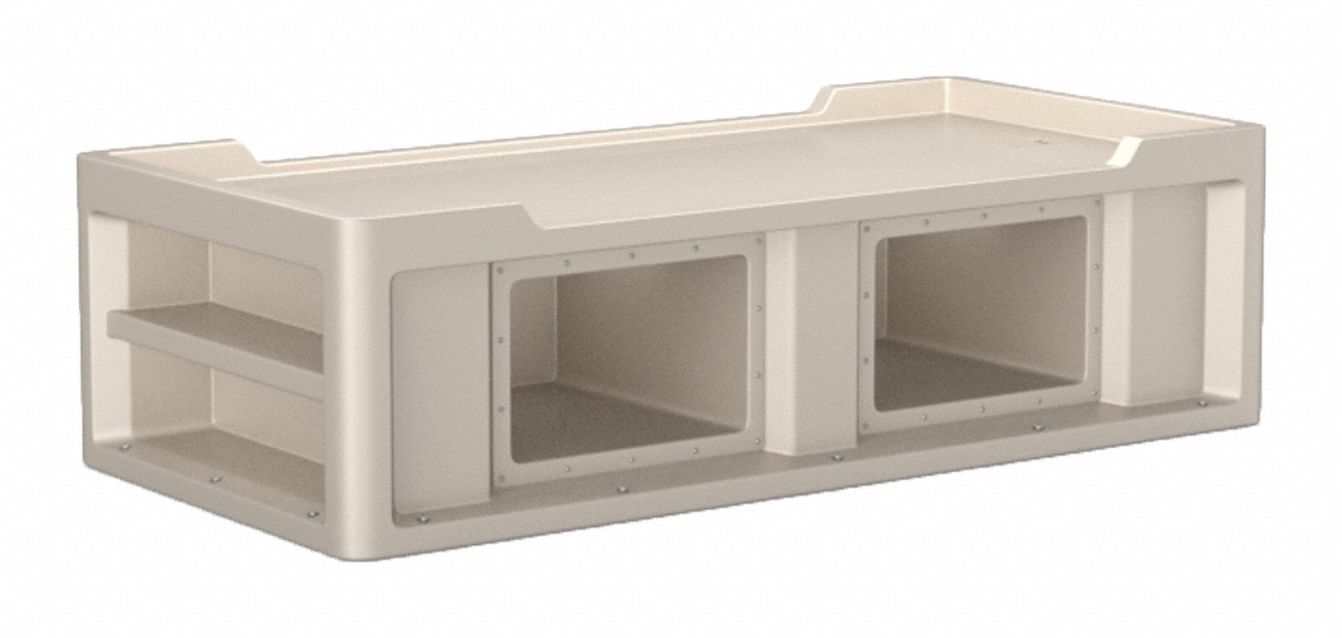 Institutional Bed: Stone Gray, 86 in Overall Lg, 42 in Overall Wd, 24 in Overall Ht, Bed 1.0