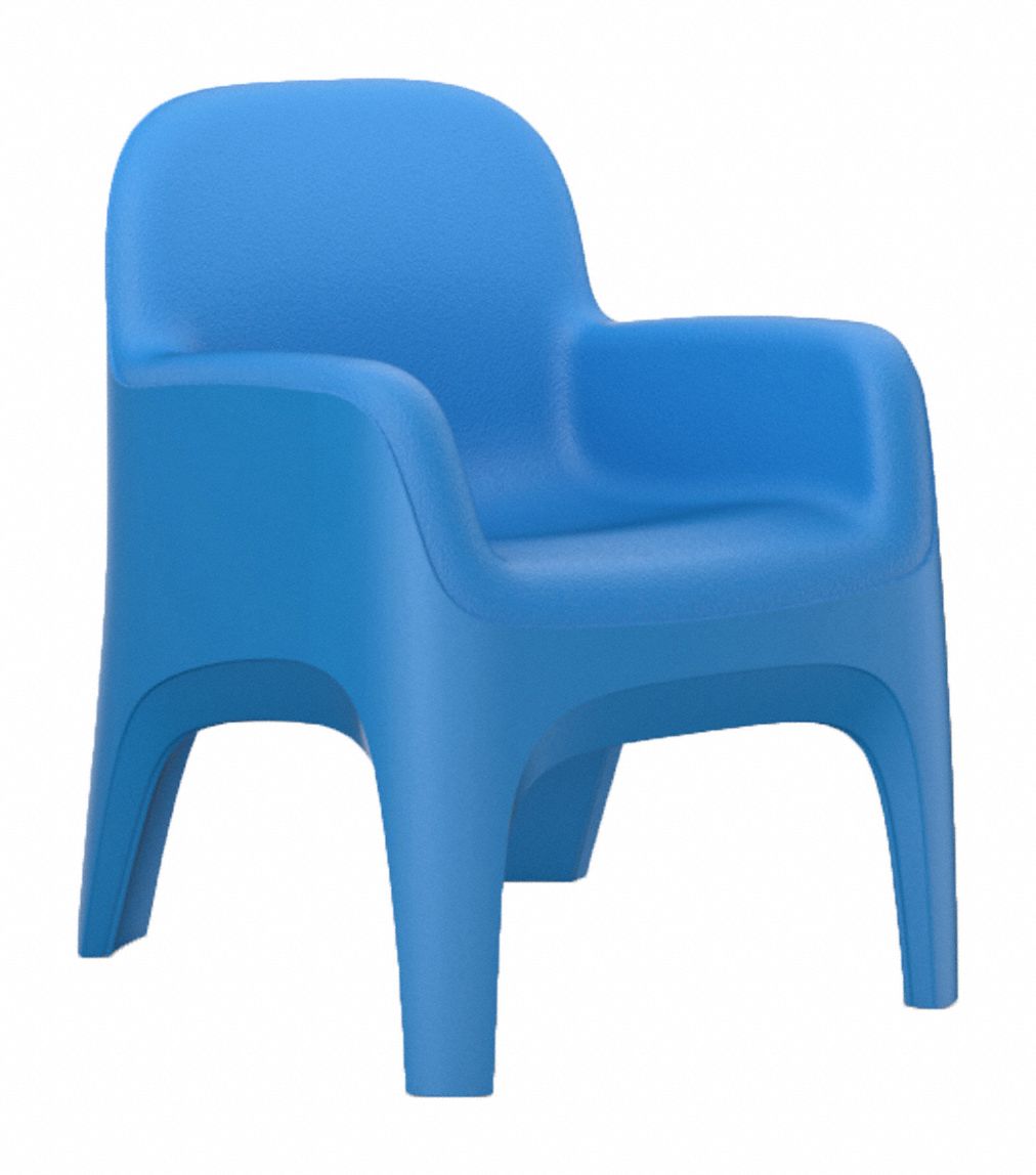 Crew Arm Chair Floor Mount Slate Blue: 25 in Wd, 26 in Lg, 32 in Ht, 500 lb Wt Capacity