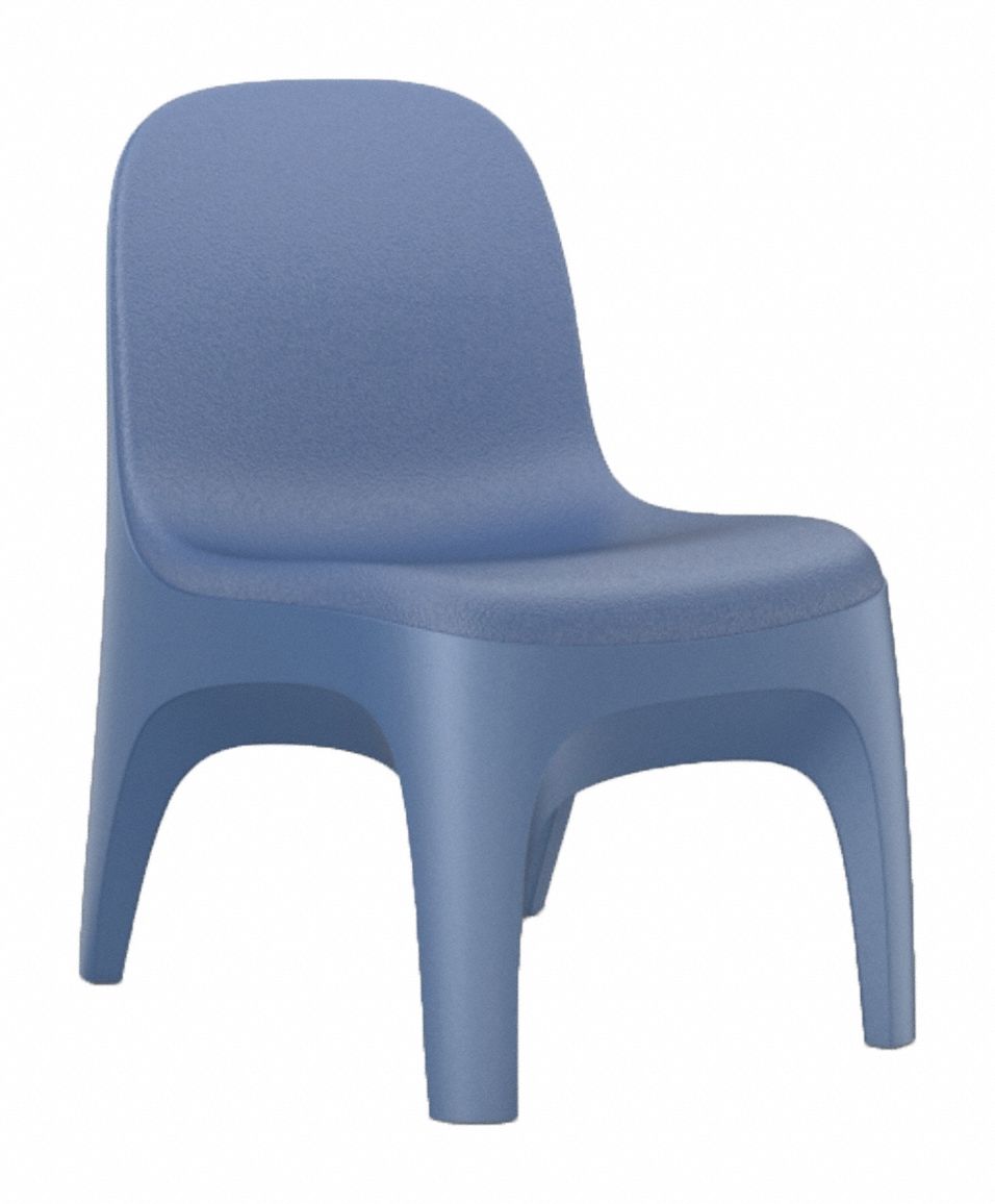 Armless Chair: Midnight Blue Seat Color, Polyethylene Seat Material, Floor Mount, 1 Seats