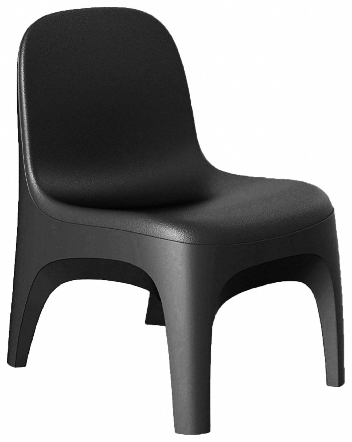 Armless Chair: Black Seat Color, Polyethylene Seat Material, Floor Mount, 1 Seats, ISO 22196
