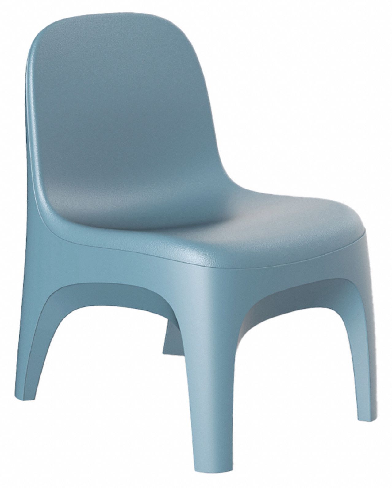 Armless Chair: Blue Gray Seat Color, Polyethylene Seat Material, Floor Mount, 1 Seats