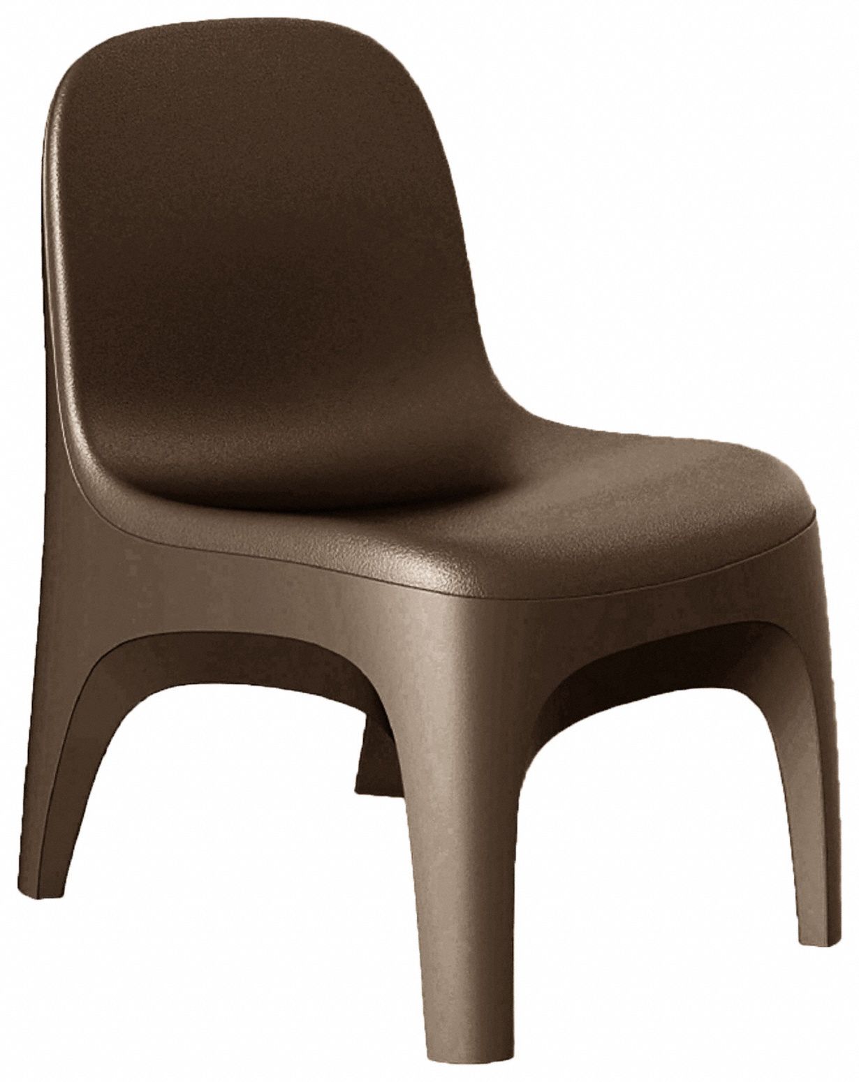 Armless Chair: Brown Seat Color, Polyethylene Seat Material, Floor Mount, 1 Seats, ISO 22196