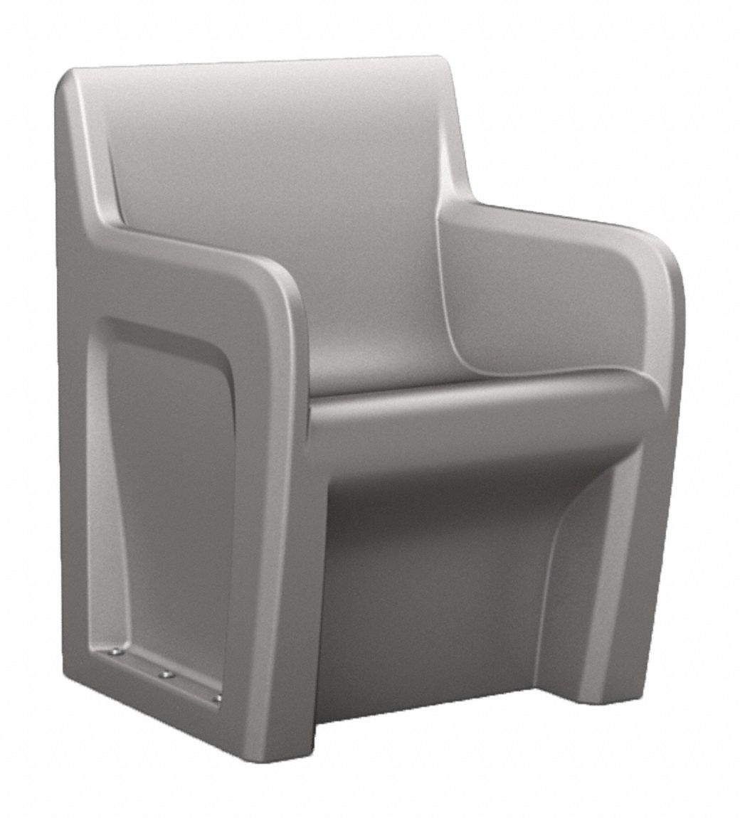 Arm Chair: Stone Gray Seat Color, Polyethylene Seat Material, Floor Mount, 1 Seats