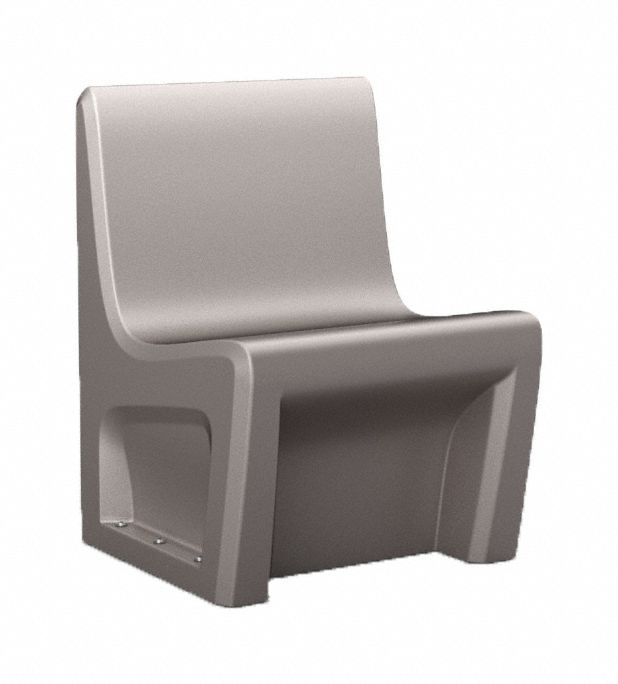 CORTECH, Stone Gray Seat Color, Polyethylene Seat Material, Armless ...