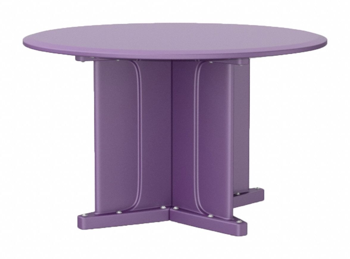 Table: 29 in Overall Ht, 48 in Overall Dia, No Game Top, Ballast Accepted, Indigo, ISO 22196