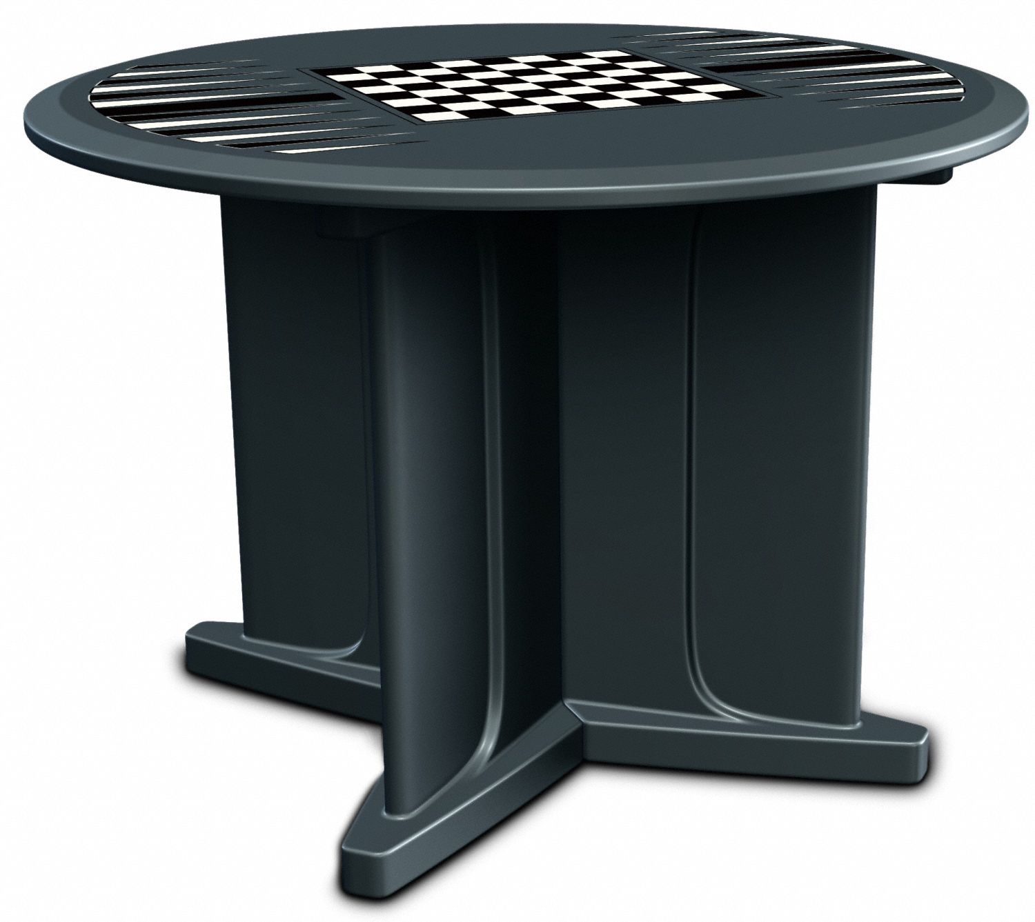 Table: 29 in Overall Ht, 48 in Overall Dia, Game Top Included, Ballast Accepted, Black