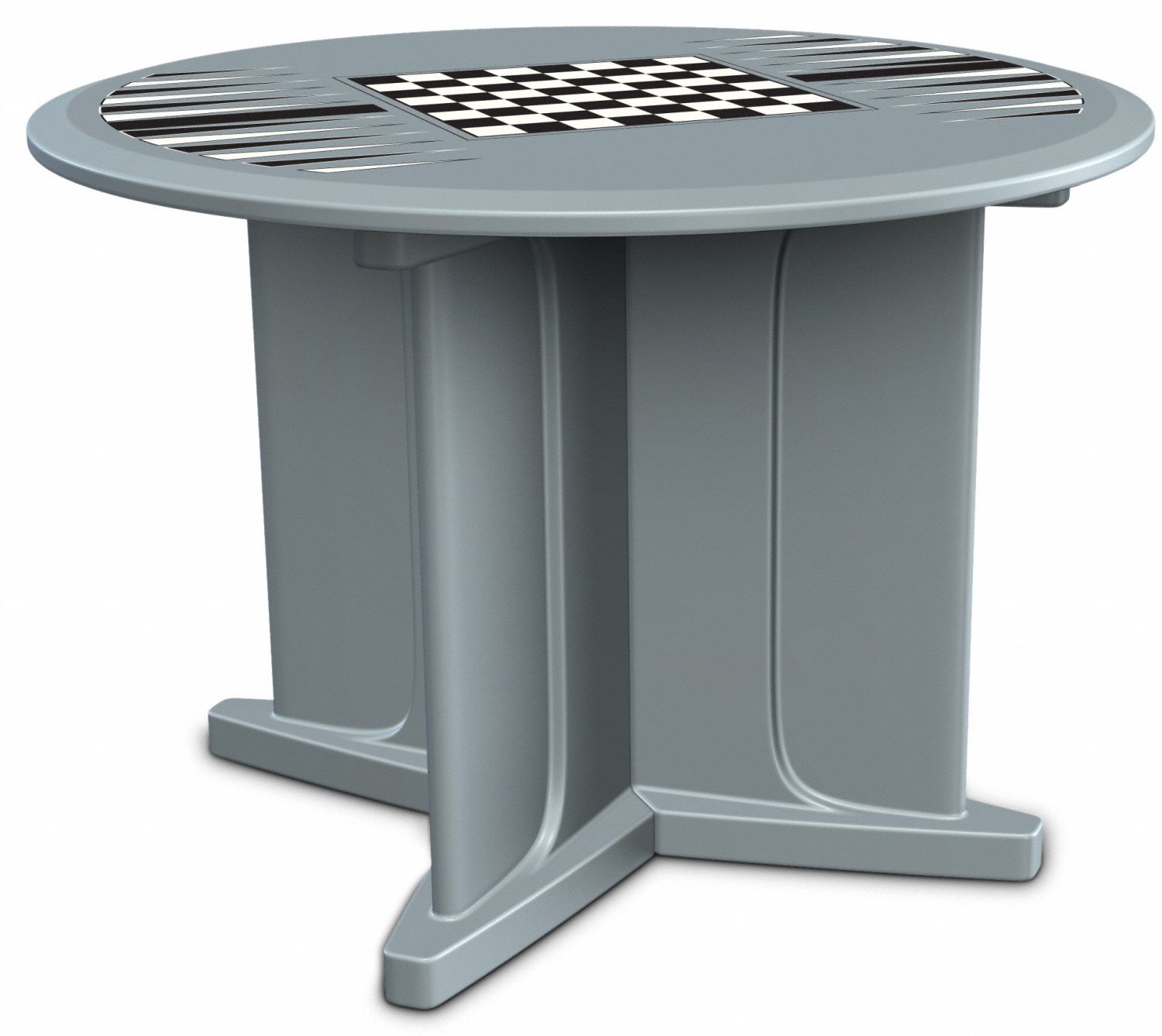 Table: 29 in Overall Ht, 42 in Overall Dia, Game Top Included, Ballast Accepted, Blue Gray