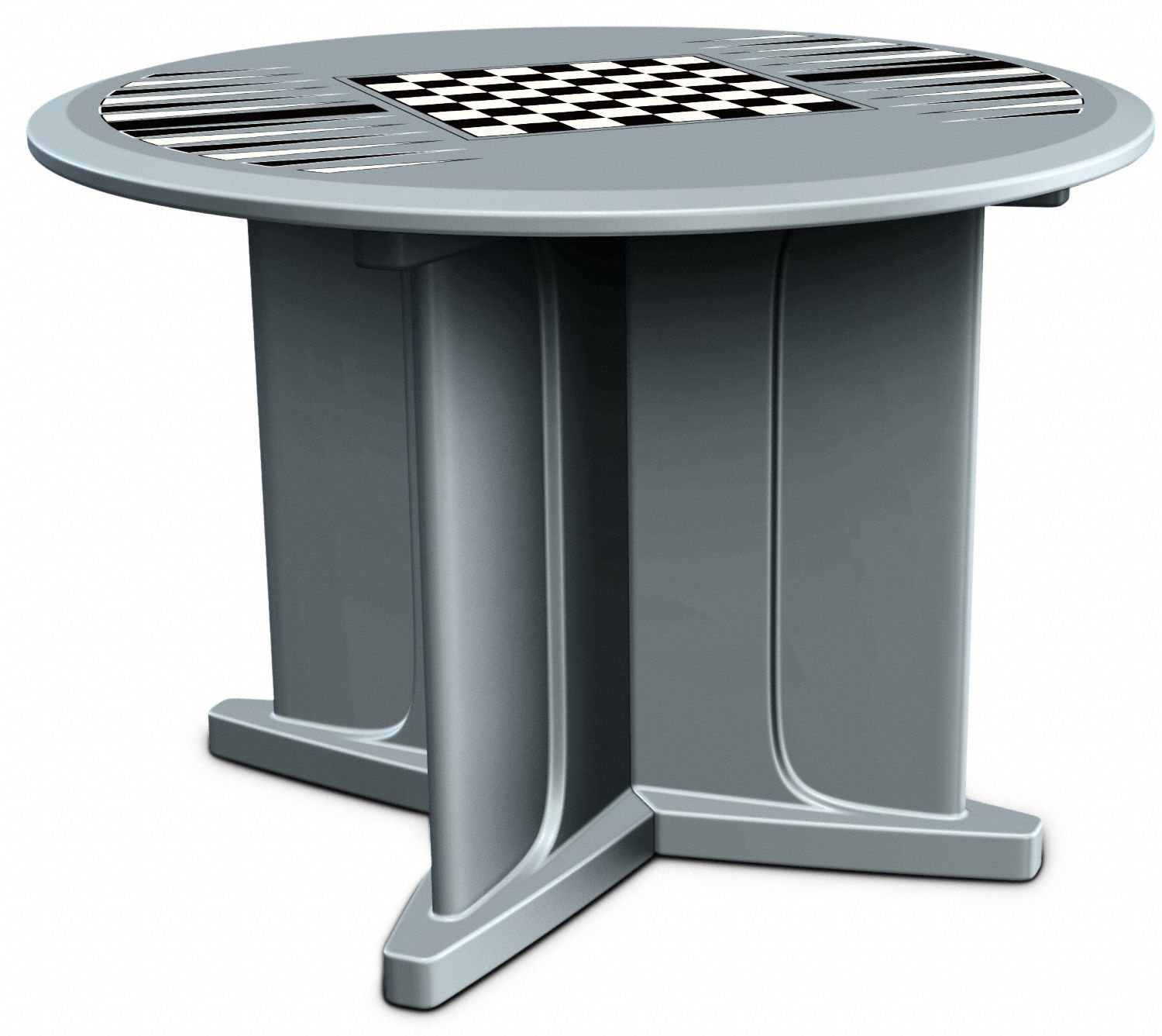 Table: 29 in Overall Ht, 48 in Overall Dia, Game Top Included, Ballast Accepted, Gray