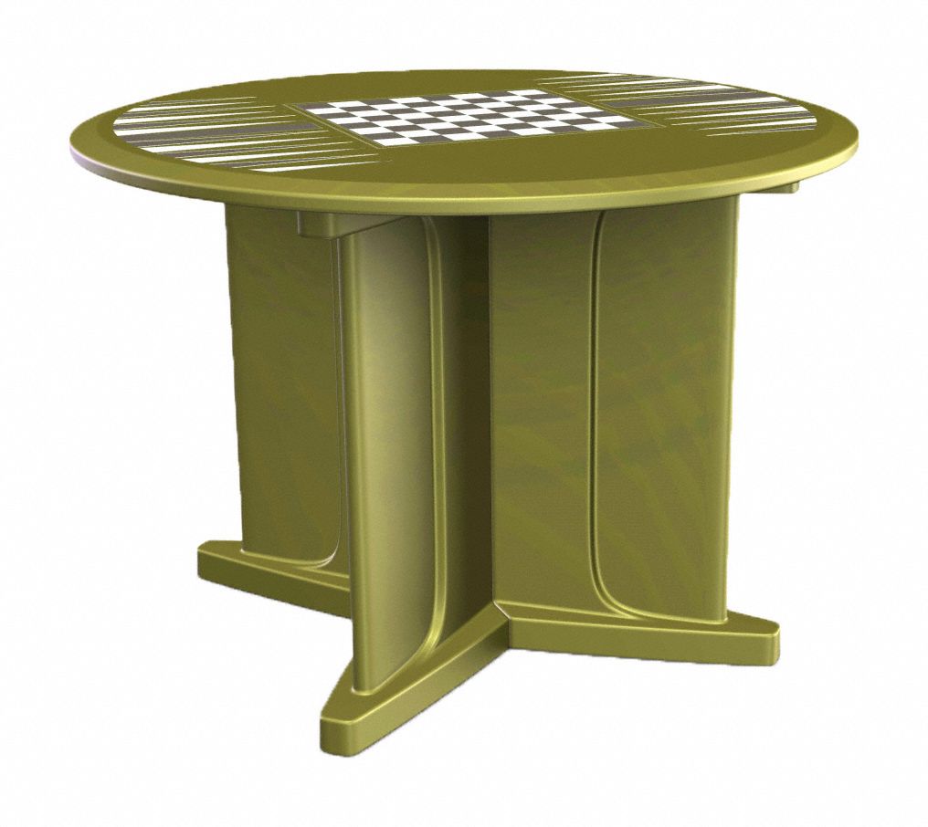 Table: 29 in Overall Ht, 48 in Overall Dia, Game Top Included, Ballast Accepted, Sand