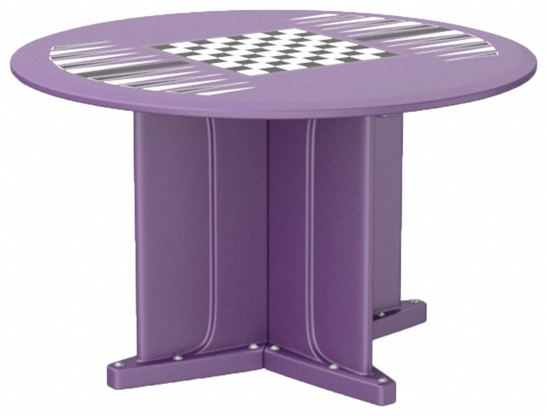 Table: 29 in Overall Ht, 48 in Overall Dia, Game Top Included, Ballast Accepted, Indigo