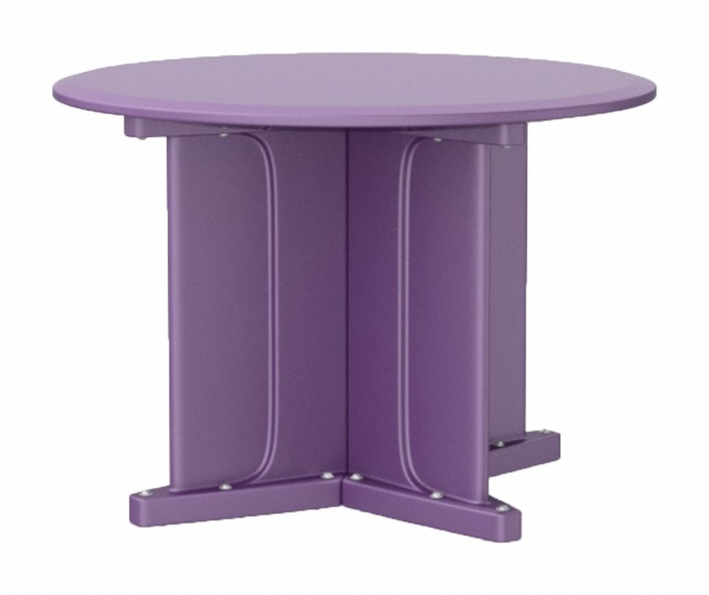 Table: 29 in Overall Ht, 42 in Overall Dia, No Game Top, Ballast Accepted, Indigo, ISO 22196