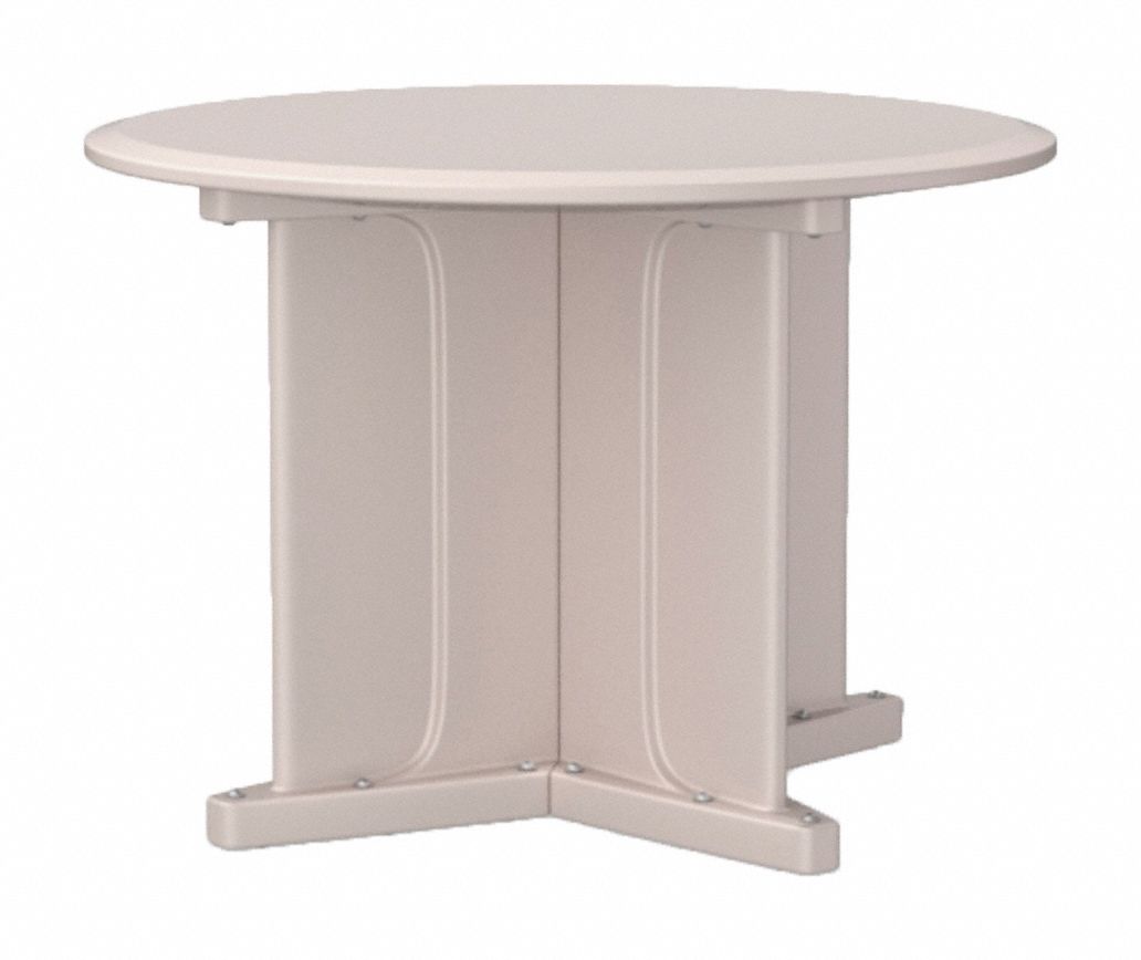 Table: 29 in Overall Ht, 42 in Overall Dia, No Game Top, Ballast Accepted, Stone Gray