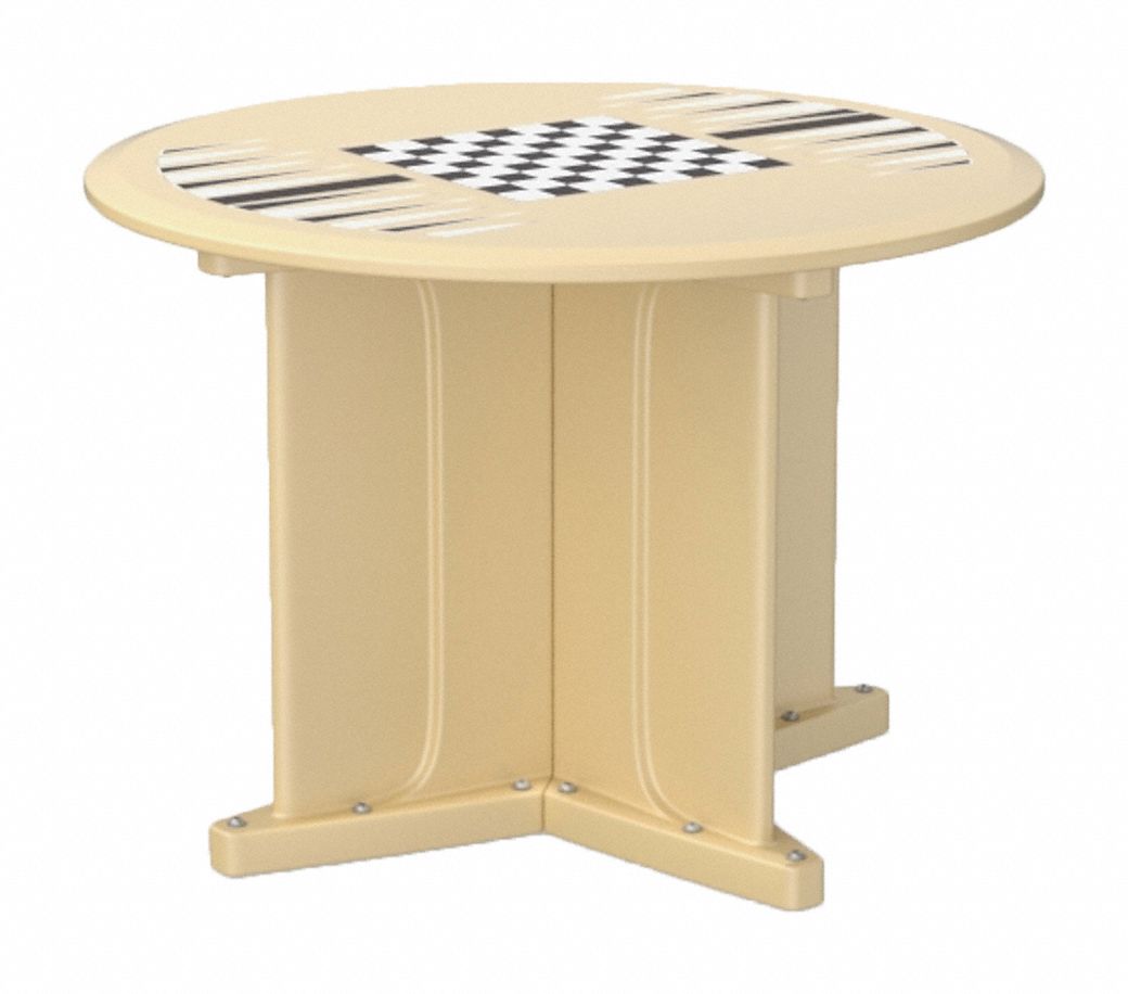 Table: 29 in Overall Ht, 42 in Overall Dia, Game Top Included, Ballast Accepted, Sand