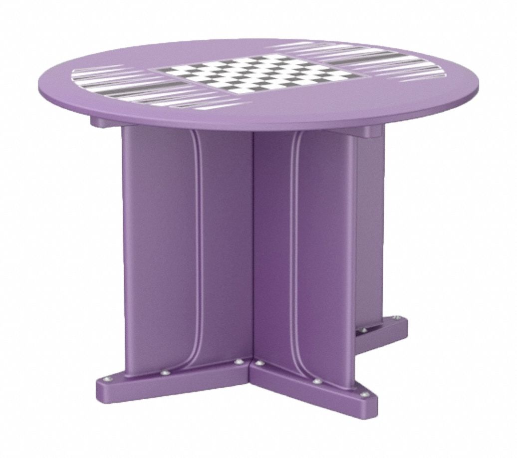 Table: 29 in Overall Ht, 42 in Overall Dia, Game Top Included, Ballast Accepted, Indigo