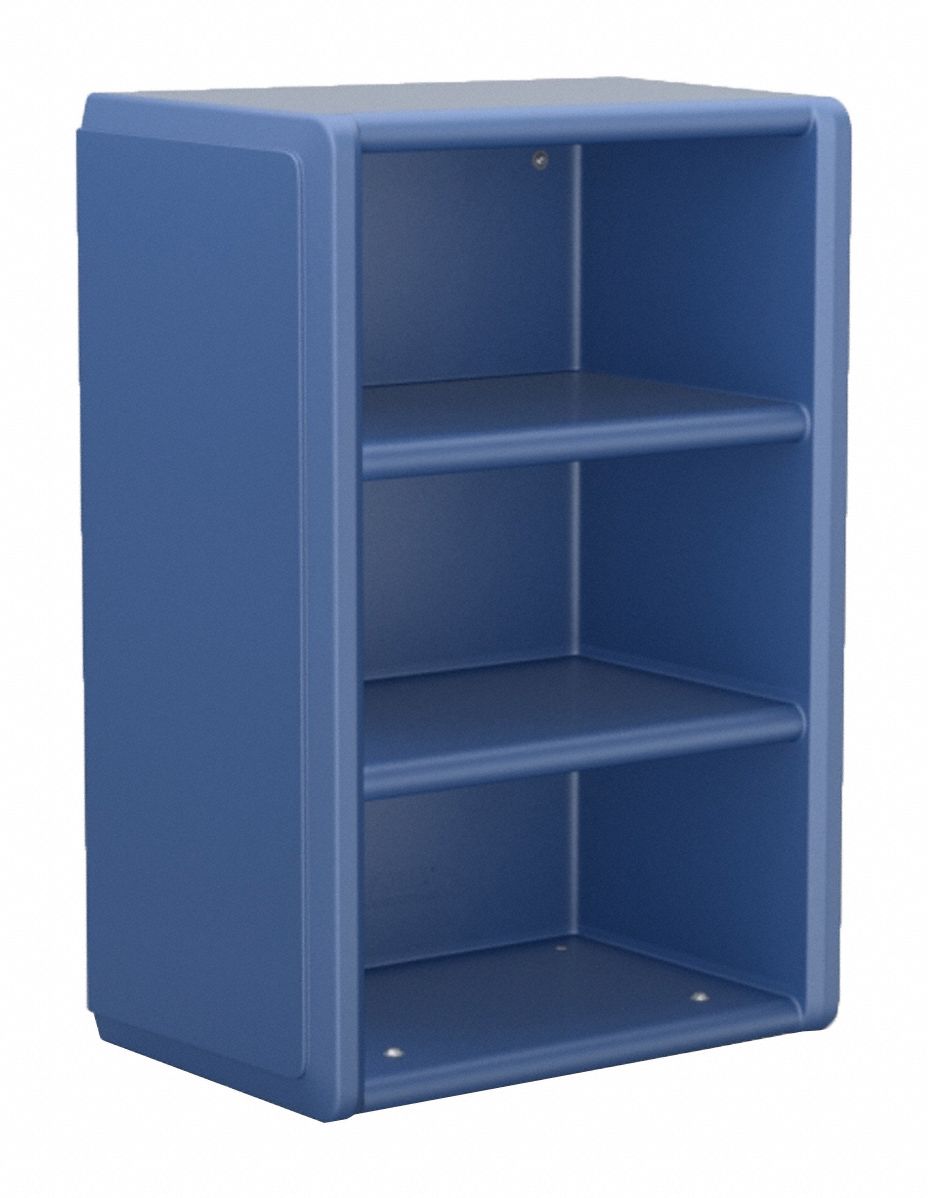 Open Chest: Midnight Blue, 42 in Overall Ht, 30 in Overall Wd, 18 in Overall Dp, 4 Shelves