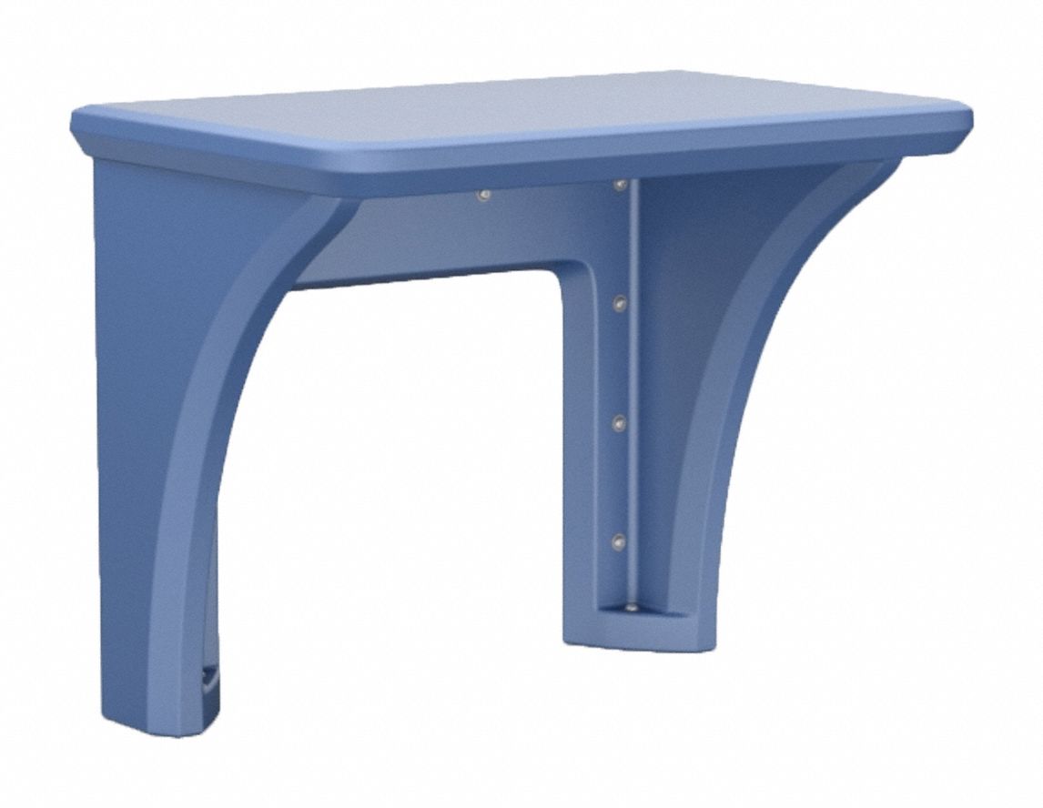 Wall-Mount Desk: Midnight Blue, 29 in Overall Ht, 36 in Overall Wd, 24 in Overall Dp, ISO