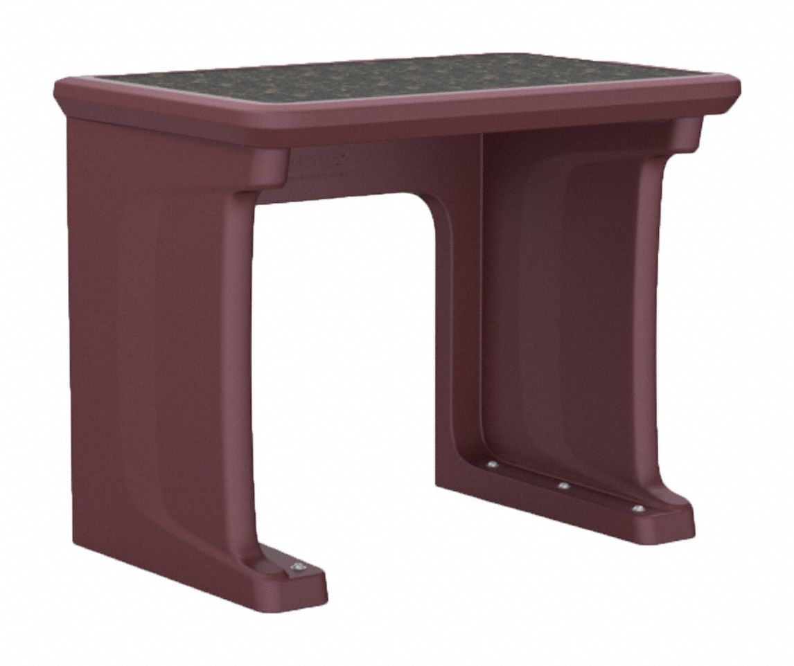 Freestanding Desk: Burgundy, 29 in Overall Ht, 36 in Overall Wd, 24 in Overall Dp, ISO 22196