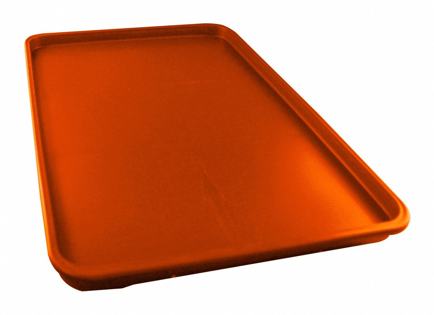 Rock Food Tray Lid Orange: w/ Compartments, 1 1/4 in Overall Dp, Orange, Polypropylene, 10 PK