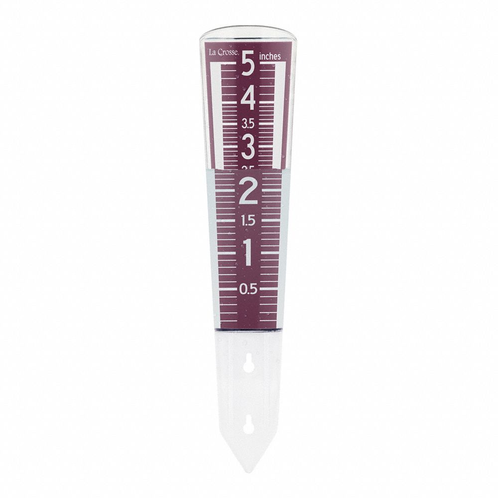 Rain Gauge: 5 in Max. Rain, Ground/Post-Mount, Red, 704-1531R-INT
