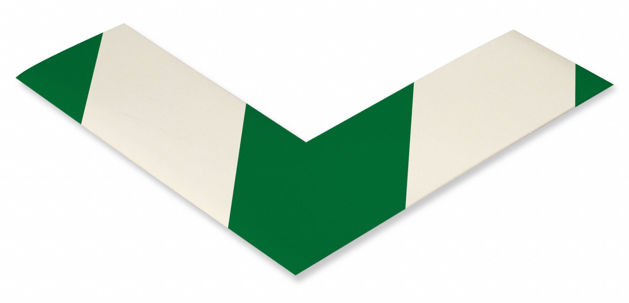 Floor Marking Tape: L, Striped, Green/White, No Legend, 2 in x 6 in, 50 mil Tape Thick, Mighty Line®