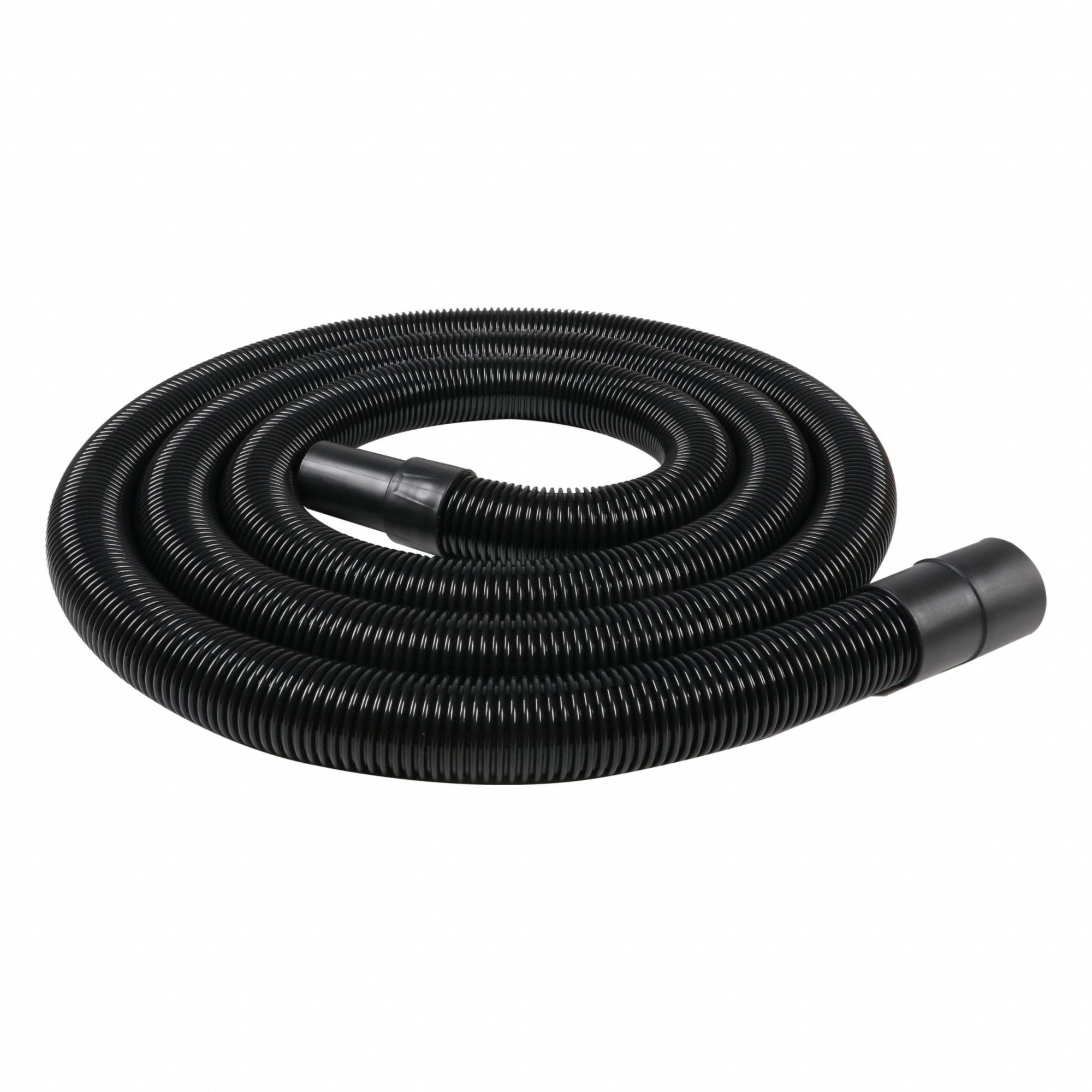 Vacuum Hose: 1 7/8 in Hose Dia, 12 ft Hose Lg, Plastic, Black