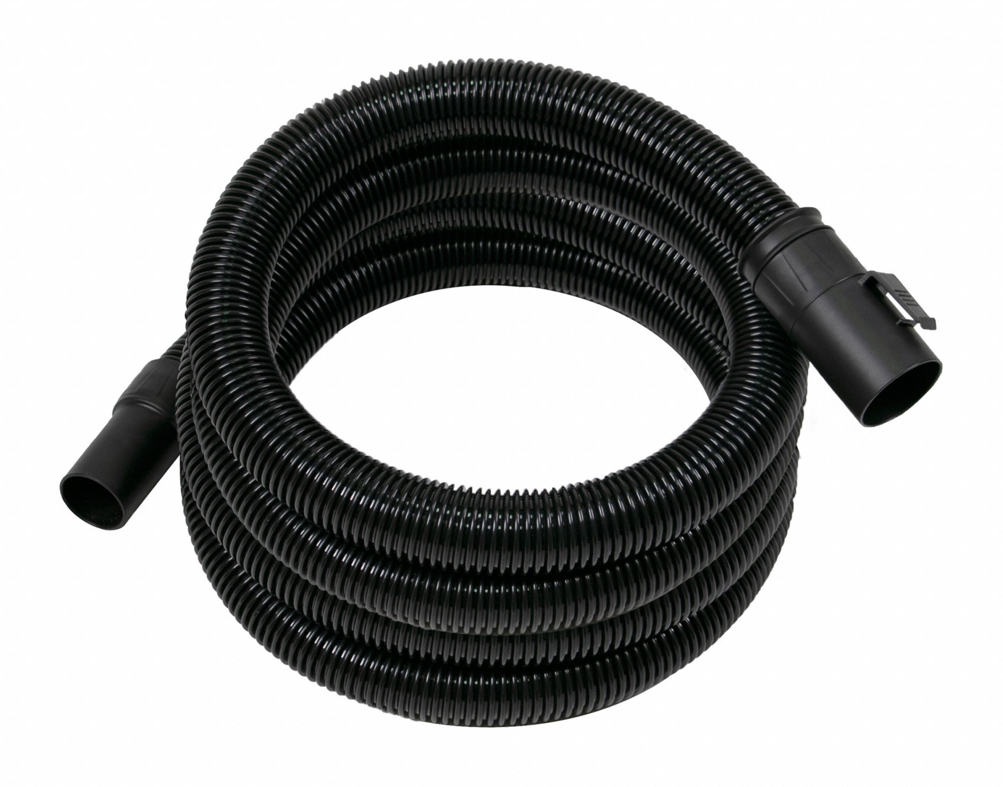Vacuum Hose: 1 7/8 in Hose Dia, 18 ft Hose Lg, Plastic, Black