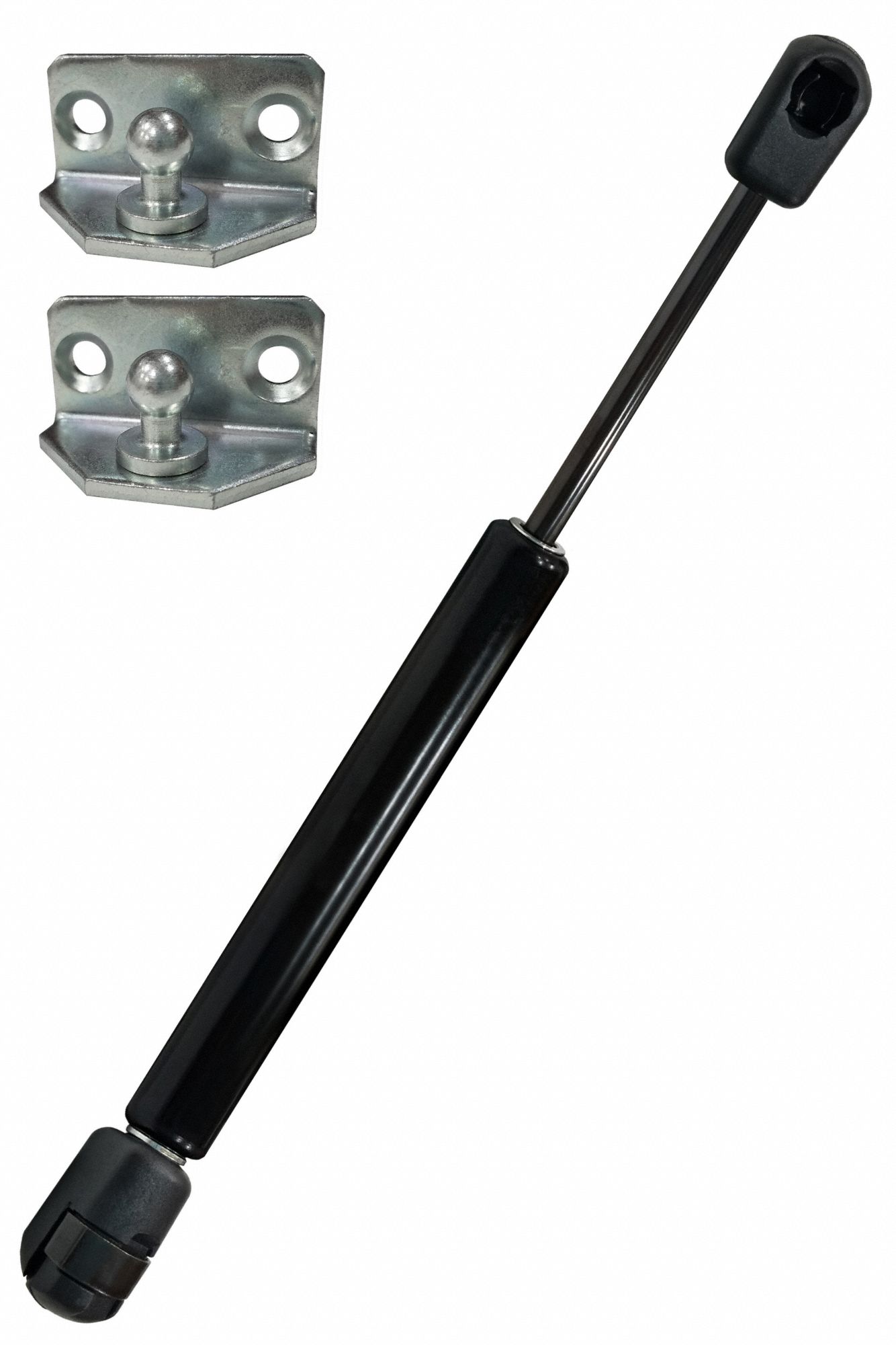 Gas Spring: M8 Thread Size, 434 mm Ext Lg, 15 lbf Force, Ball Socket End Fittings Included