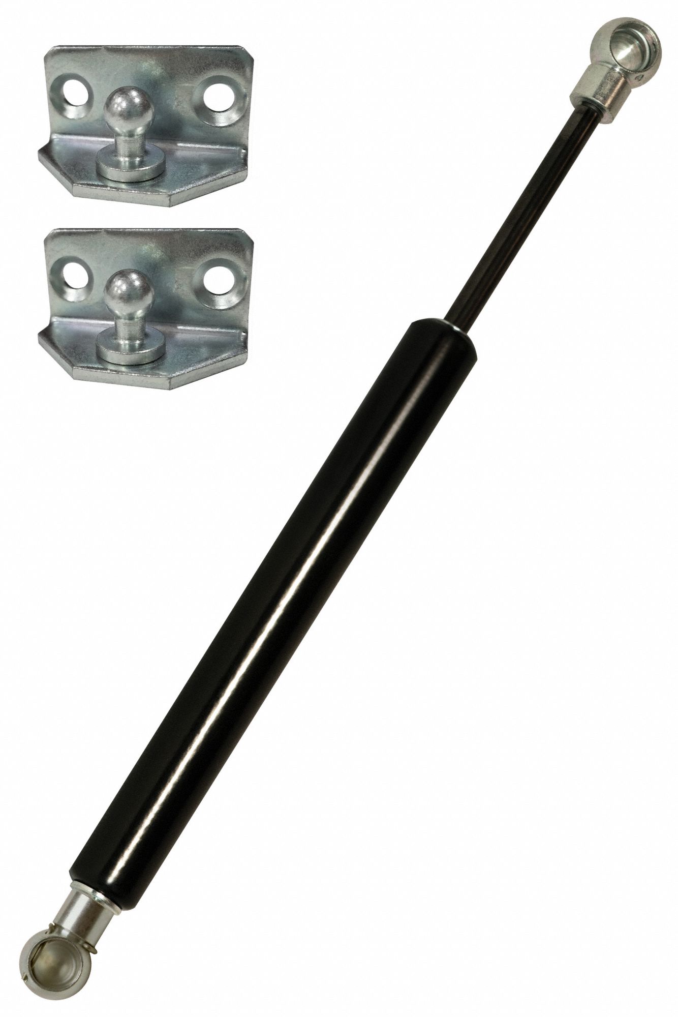 Gas Spring: M10 Thread Size, 540 mm Ext Lg, 15 lbf Force, Ball Socket End Fittings Included