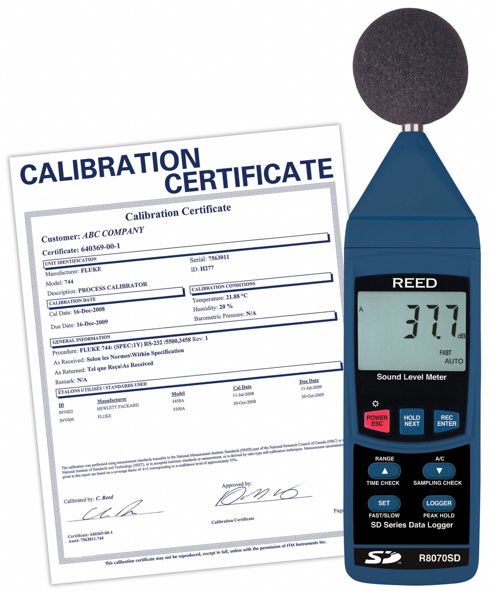 Sound Level Meter: 30 dB to 130 dB, Included, Sound Level Meters, Type 2, 30 Hz